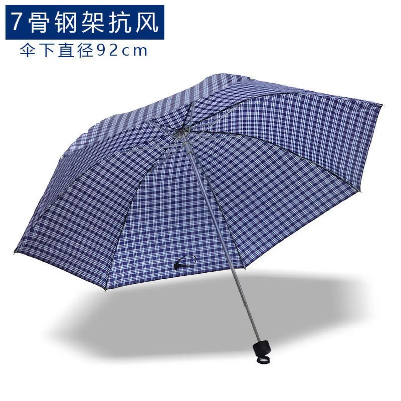 Paradise 339S Grid Umbrella Blue Checkered 3 Fold - Image 12