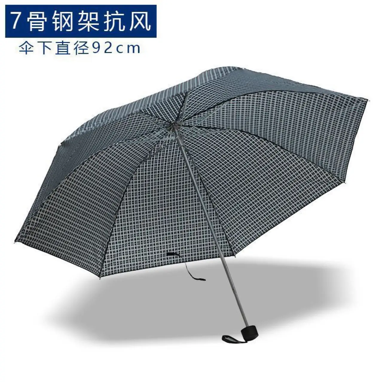 Paradise 339S Grid Umbrella Blue Checkered 3 Fold - Image 14