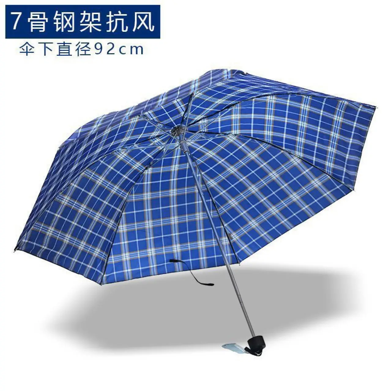 Paradise 339S Grid Umbrella Blue Checkered 3 Fold — feature 3