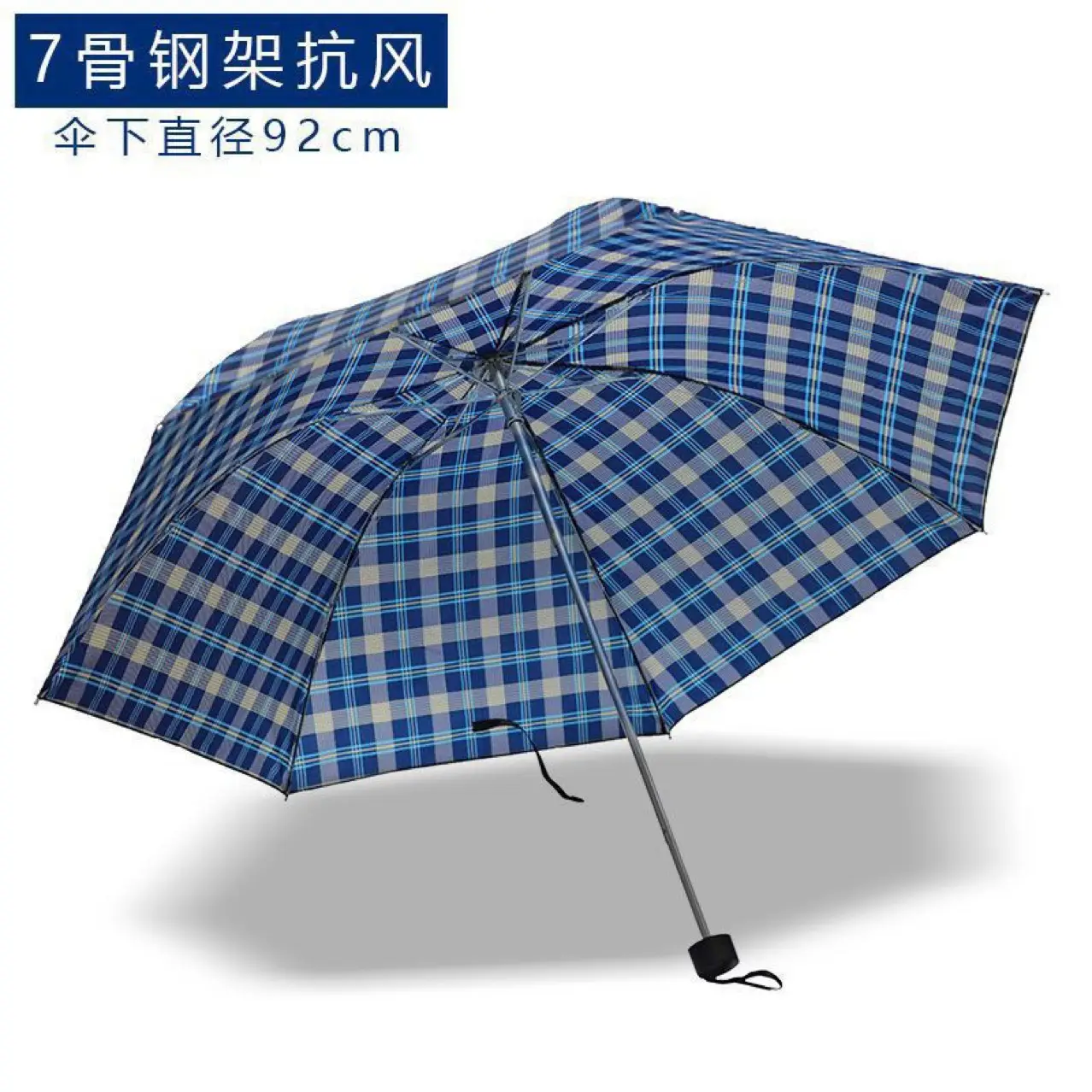 Paradise 339S Grid Umbrella Blue Checkered 3 Fold - Image 3