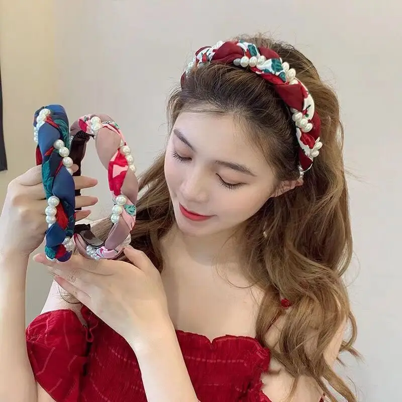 Women's Korean Pearl Twist Headband Set - Image 5