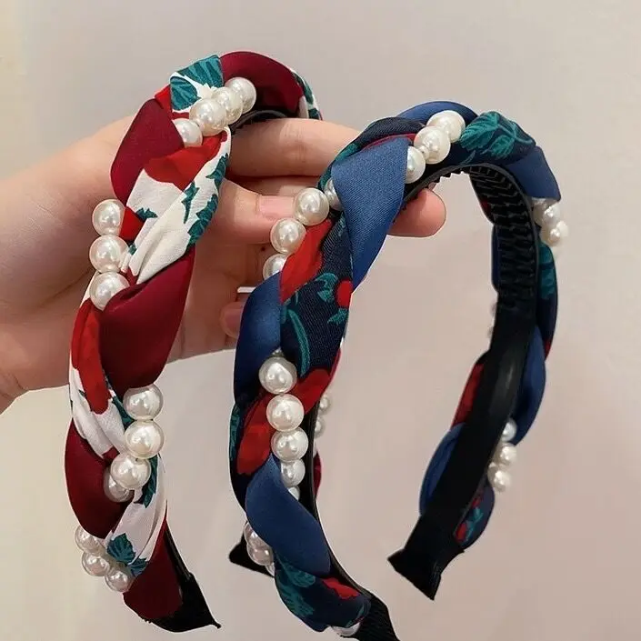 Women's Korean Pearl Twist Headband Set - Image 7