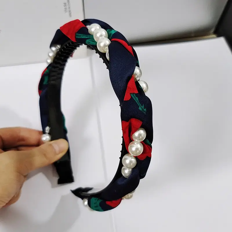 Women's Korean Pearl Twist Headband Set — feature 12