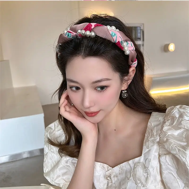 Women's Korean Pearl Twist Headband Set — feature 5