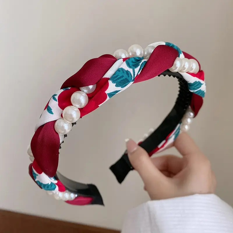 Women's Korean Pearl Twist Headband Set — feature 6