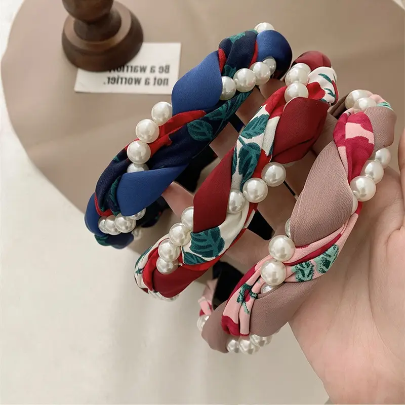 Women's Korean Pearl Twist Headband Set — feature 7