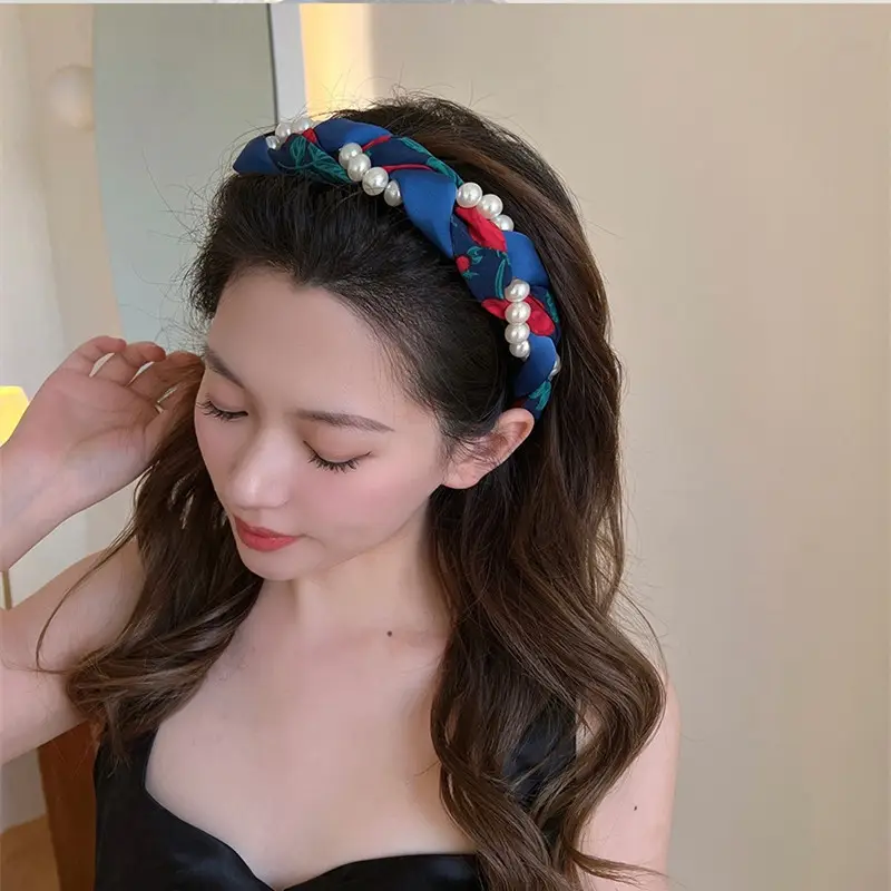 Women's Korean Pearl Twist Headband Set — feature 9