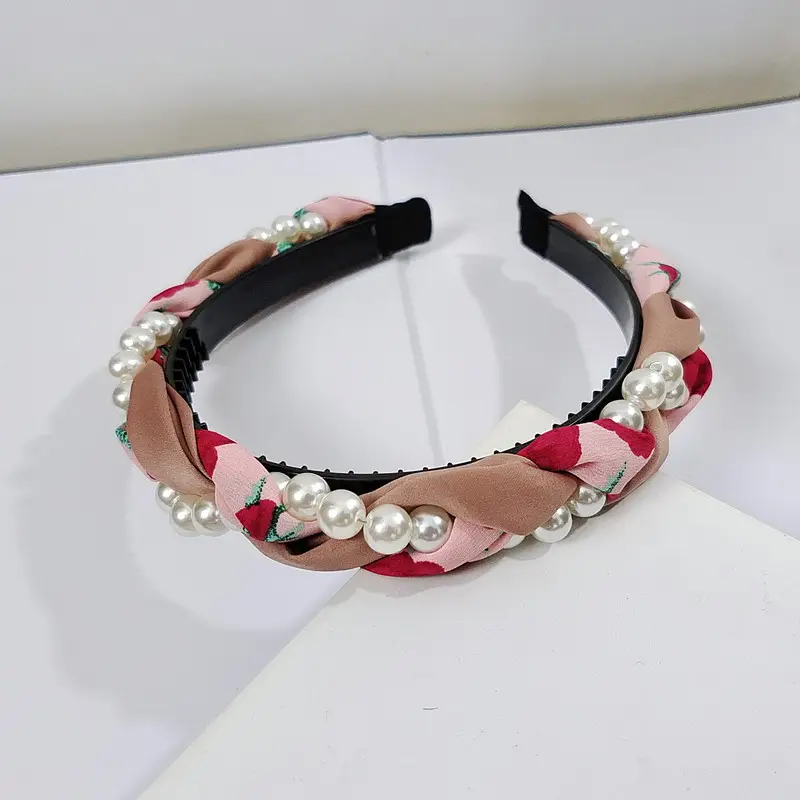 Women's Korean Pearl Twist Headband Set - Image 2
