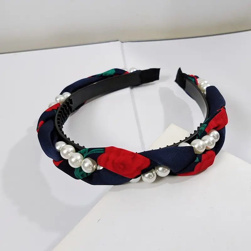 Women's Korean Pearl Twist Headband Set - Image 3