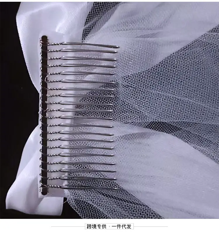 Double Layer Pearl Bow Veil Bridal Wedding Accessory — feature 5