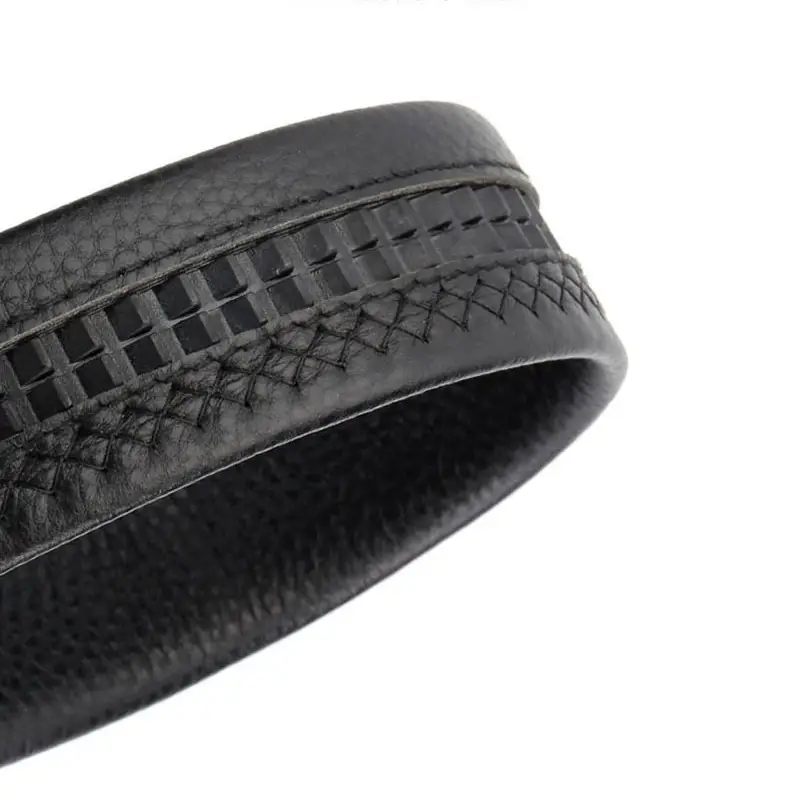 Men's Black Top Grain Leather Belt 3.5mm Buckle - Image 6