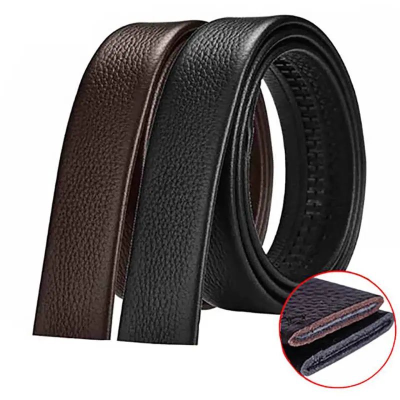 Men's Black Top Grain Leather Belt 3.5mm Buckle - Image 8