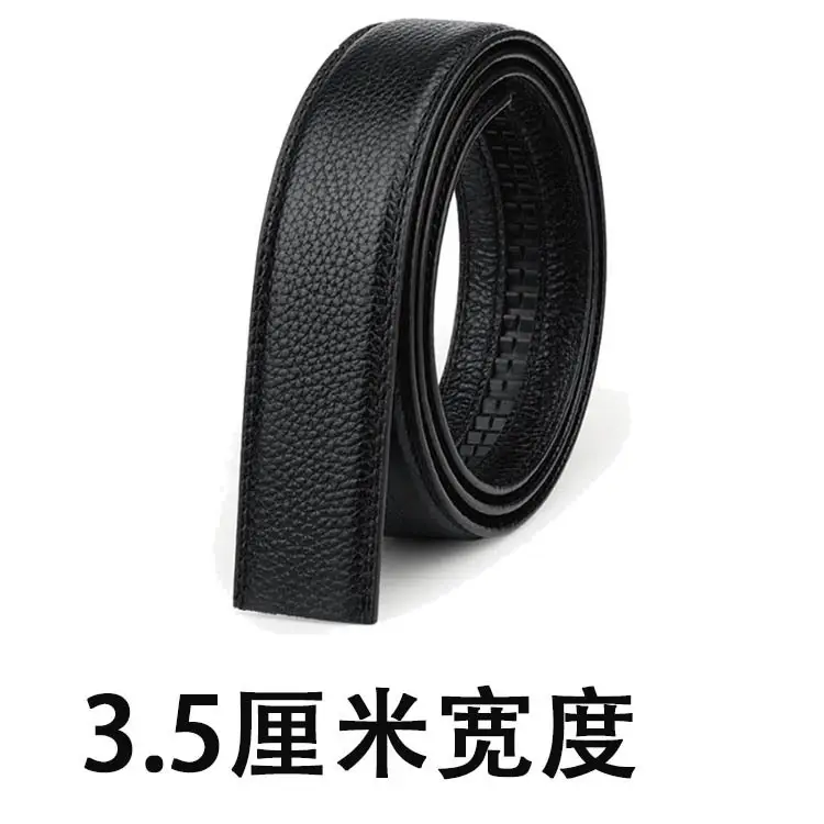 Men's Black Top Grain Leather Belt 3.5mm Buckle - Image 3