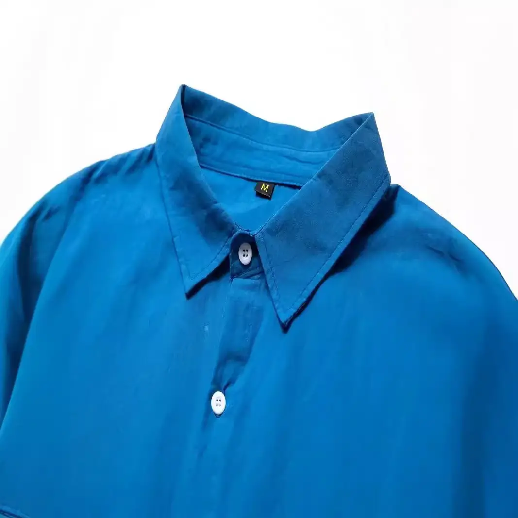Men's Navy Blue Slim Fit Button Down Shirt - Image 12
