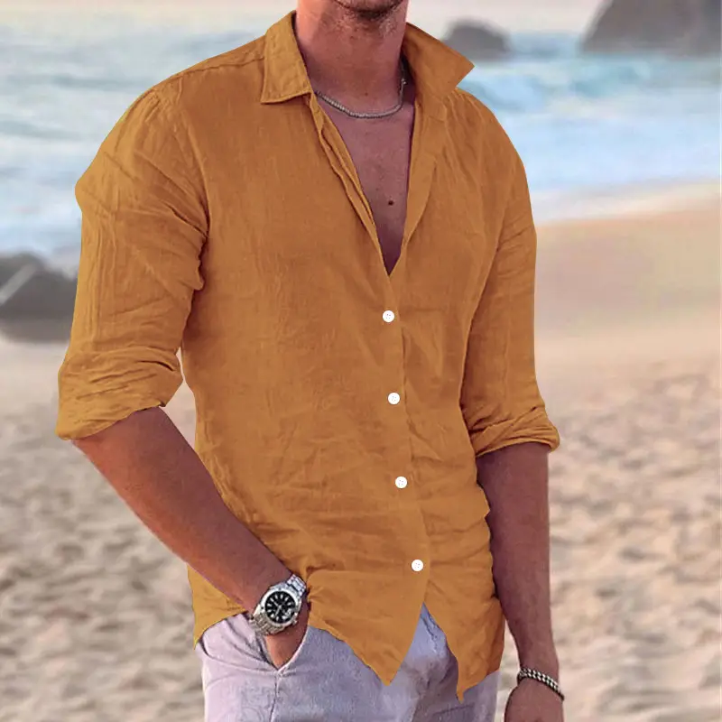 Men's Navy Blue Slim Fit Button Down Shirt — feature 14