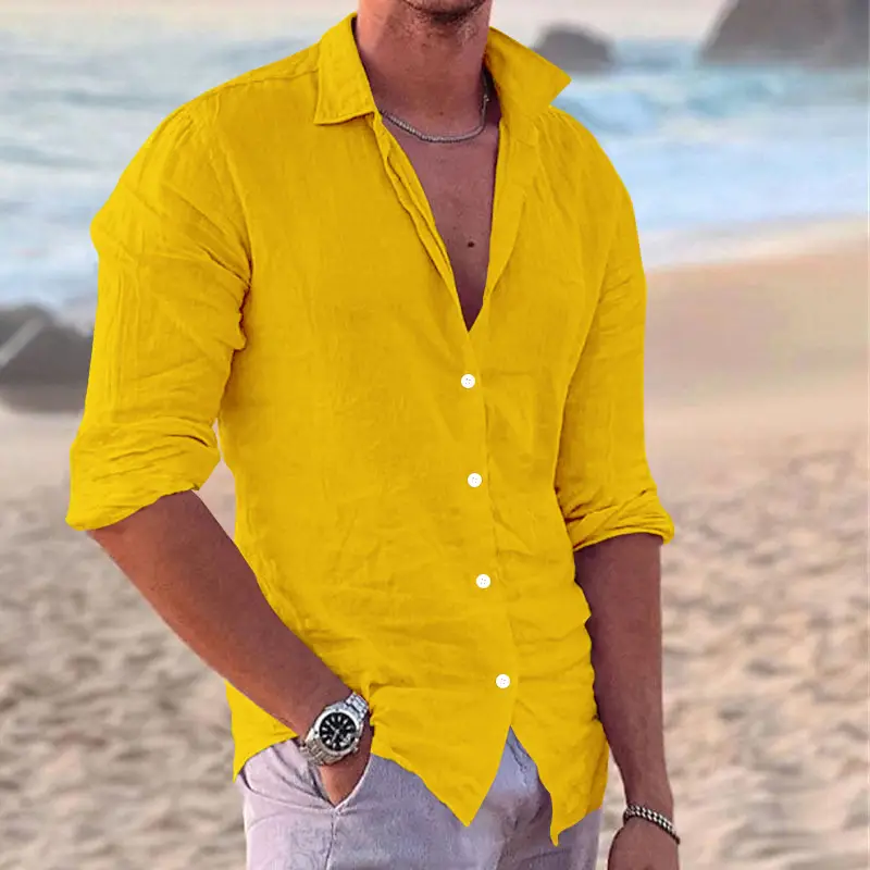 Men's Navy Blue Slim Fit Button Down Shirt — feature 9