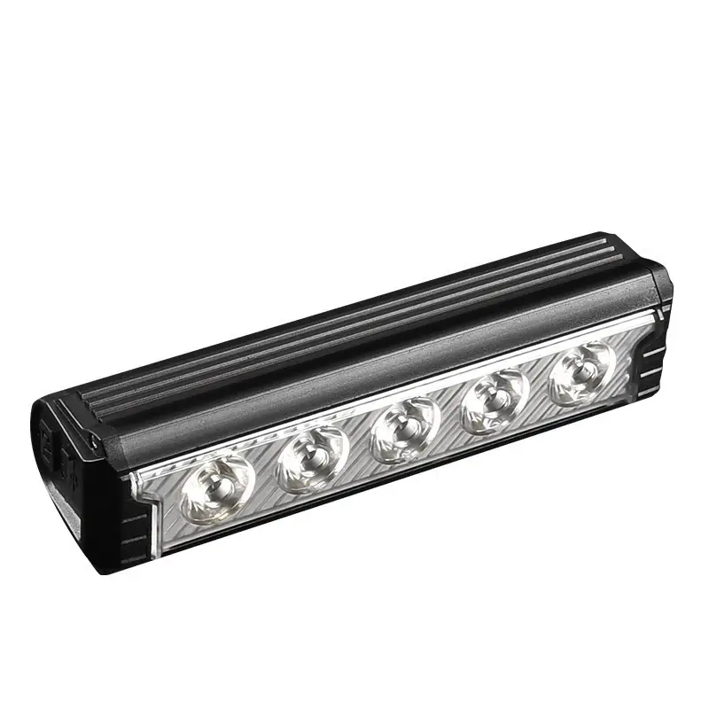 USB LED Bicycle Headlight 2500LM Aluminum Black
