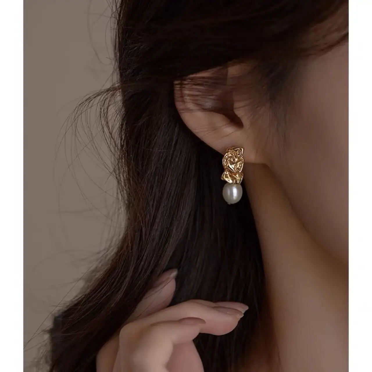 Lava Pearl Earrings for Women French Style - Image 2