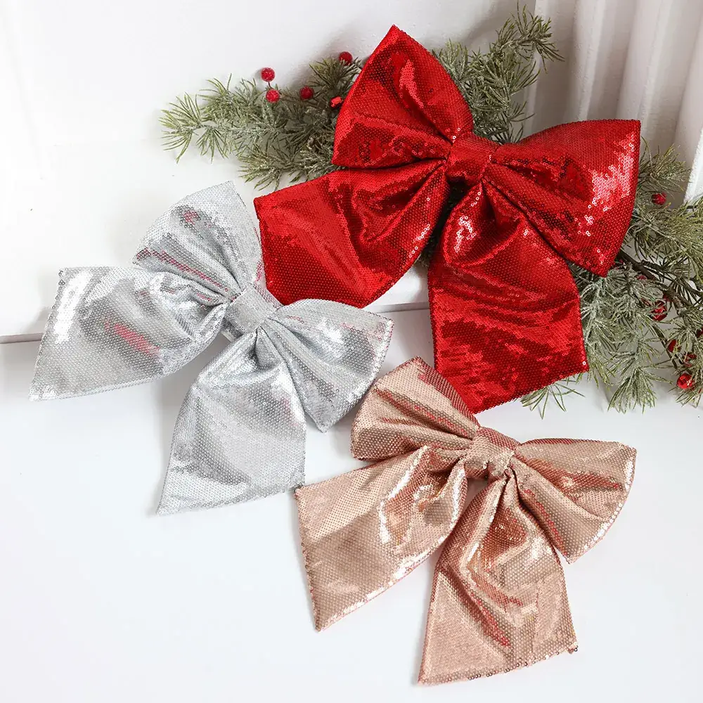 Glitter Sequin Bow Tie for Christmas Decor - Image 5