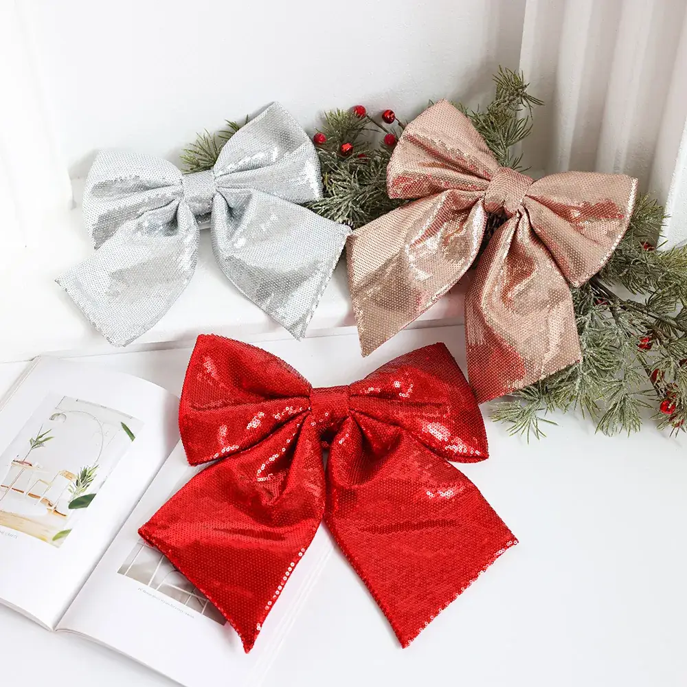 Glitter Sequin Bow Tie for Christmas Decor - Image 7