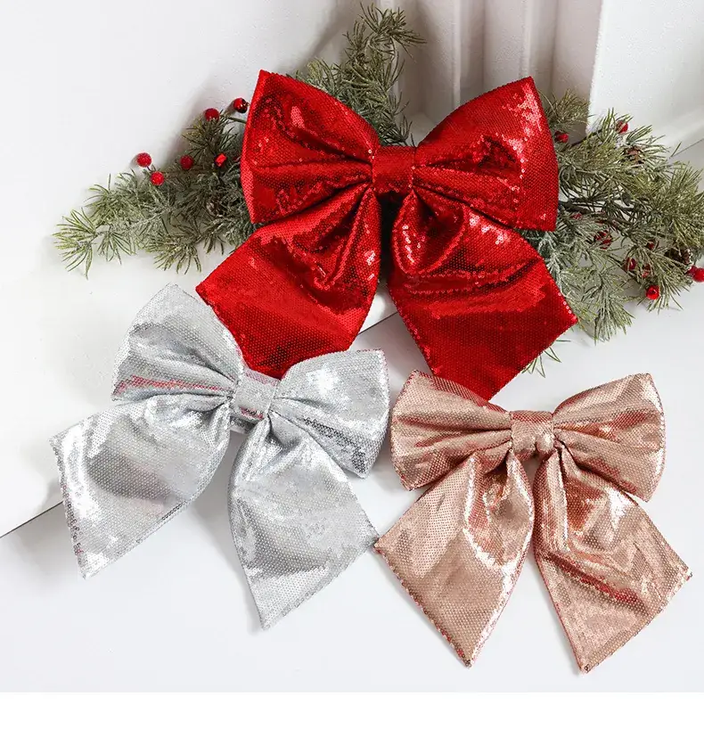 Glitter Sequin Bow Tie for Christmas Decor — feature 1