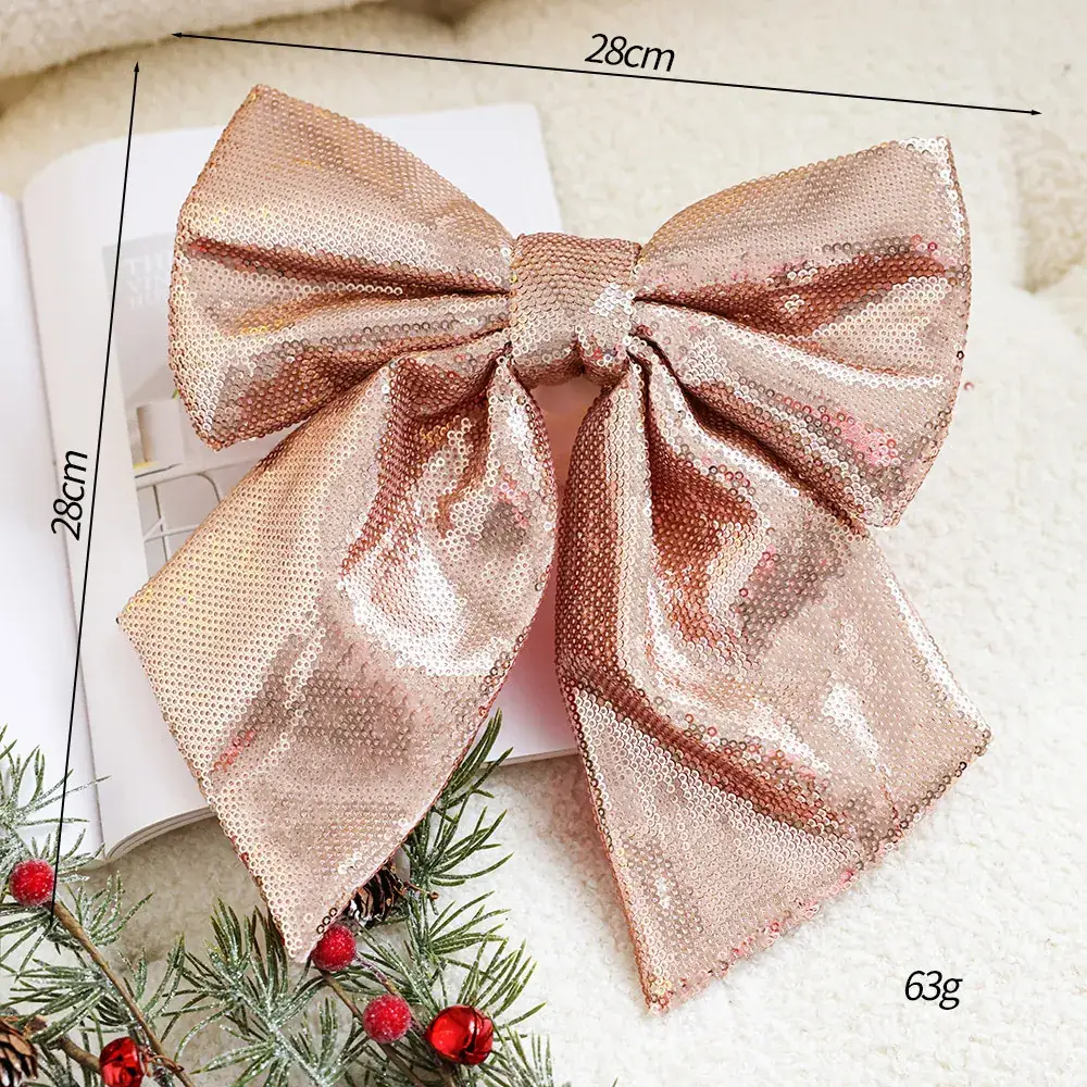 Glitter Sequin Bow Tie for Christmas Decor - Image 2
