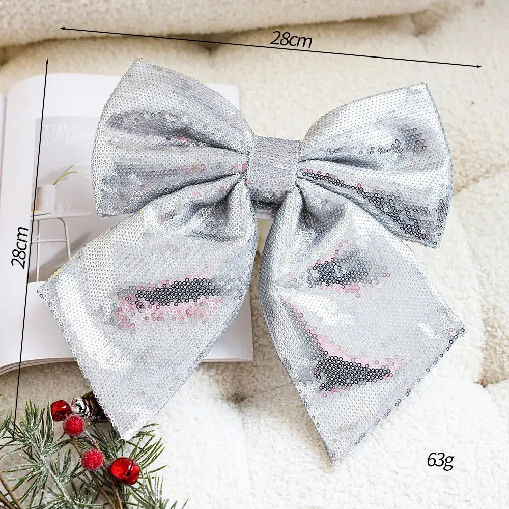 Glitter Sequin Bow Tie for Christmas Decor - Image 3
