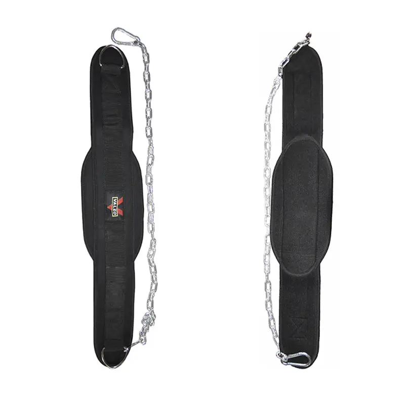Men's Black Pull-Up Chain Belt for Gym Training