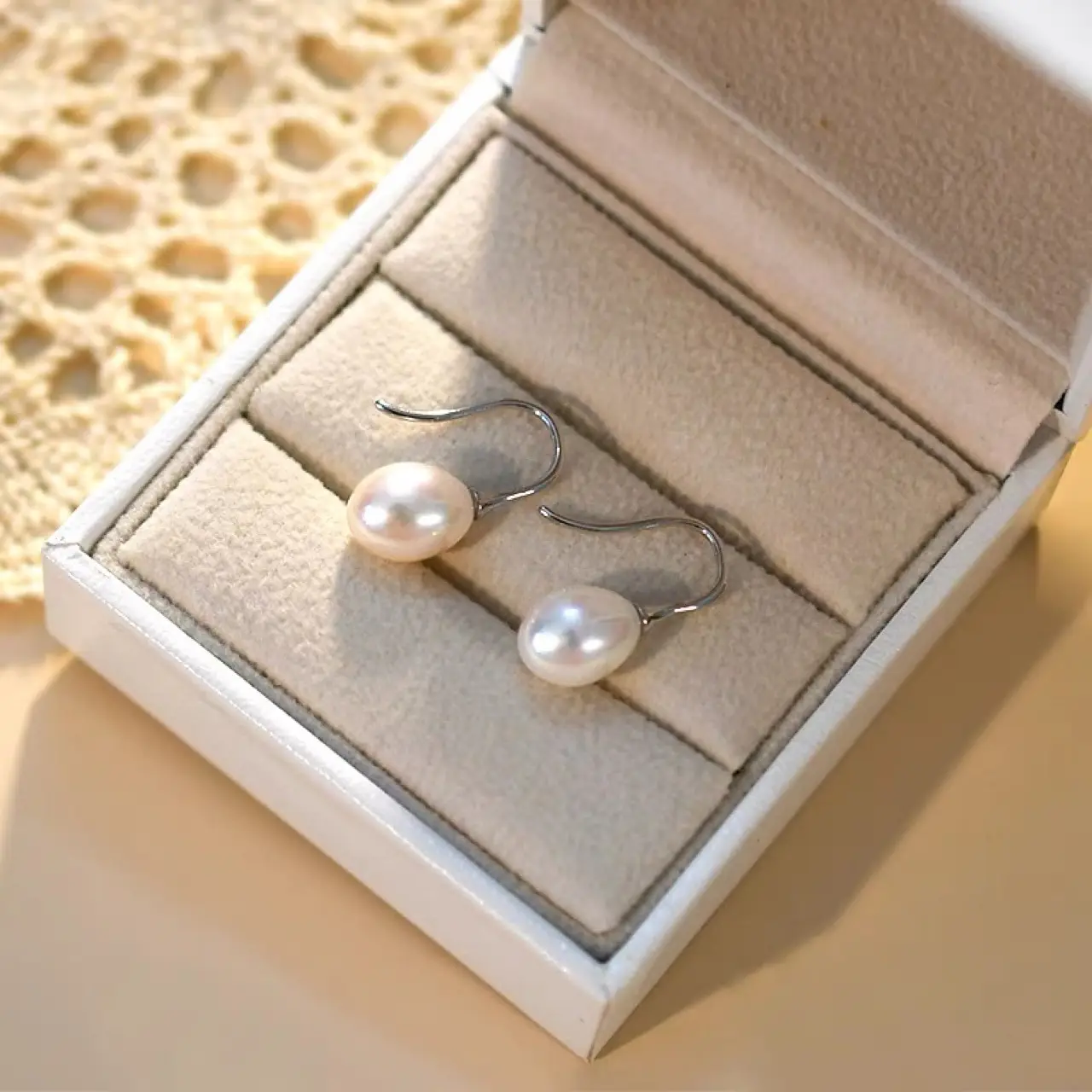 Natural Freshwater Pearl Earrings Women's S925 Silver - Image 2