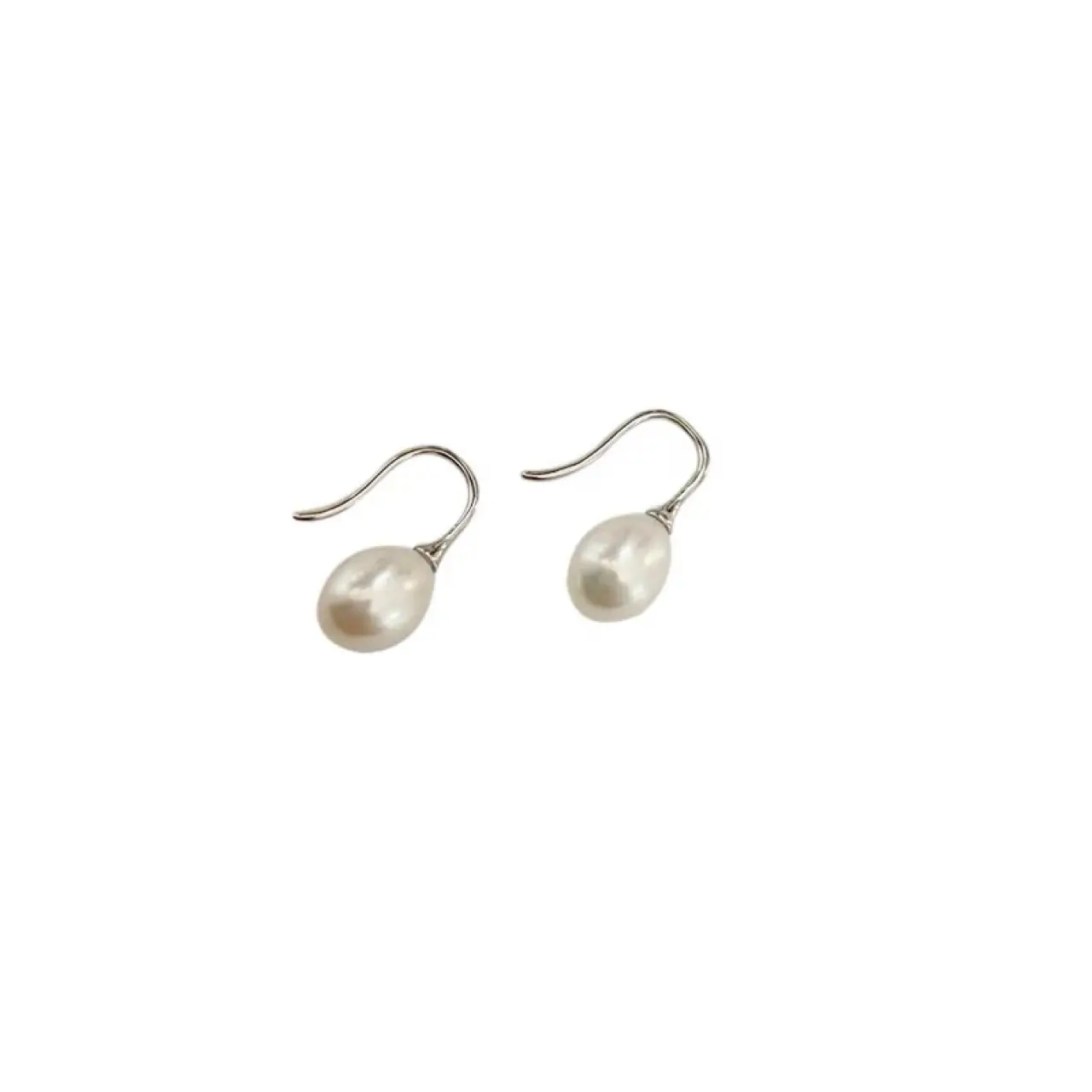 Natural Freshwater Pearl Earrings Women's S925 Silver - Image 5