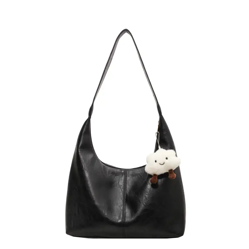 Brown One-Shoulder Bucket Bag for Women - Image 9