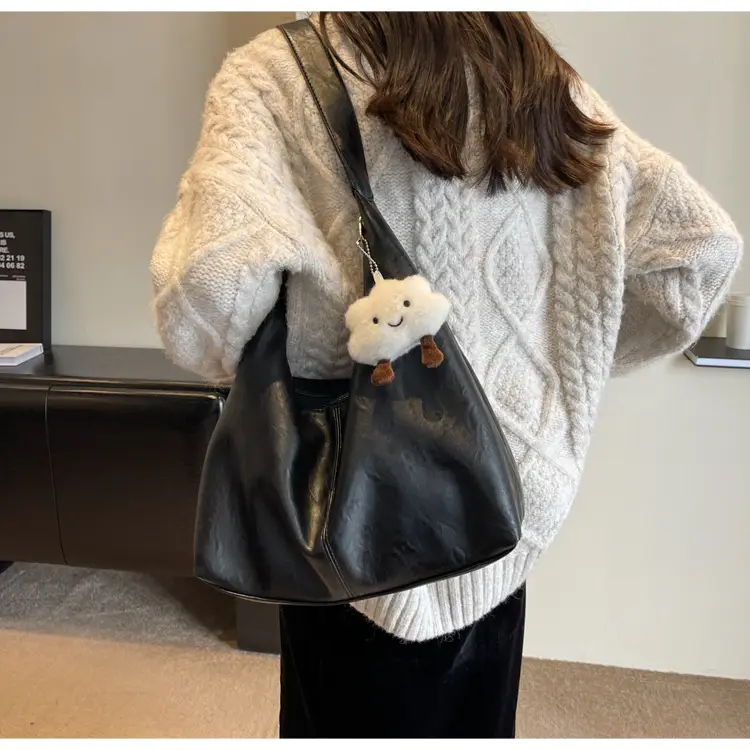 Brown One-Shoulder Bucket Bag for Women — feature 21