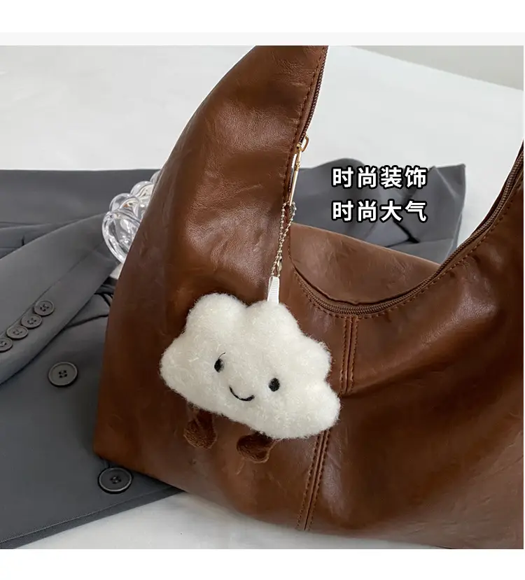 Brown One-Shoulder Bucket Bag for Women — feature 5