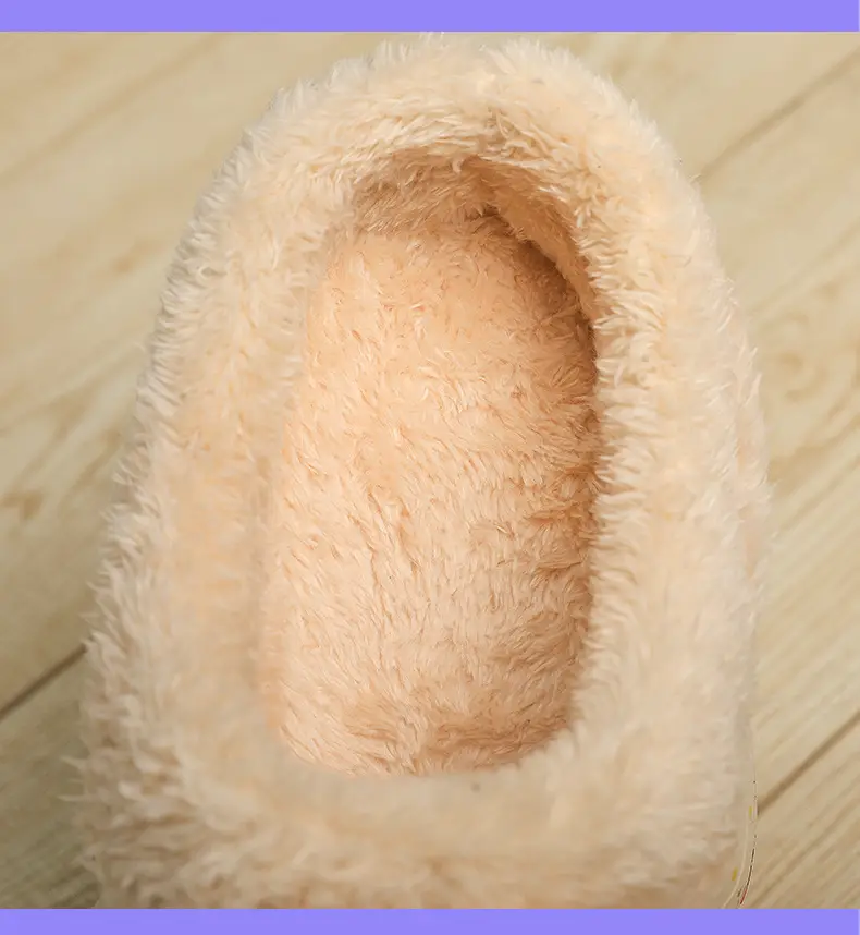 Drooping feeling fleece-lined warm cotton-padded shoes men's cotton-padded slippers women's autumn and winter indoor couple's woolen slippers men's fashion cross-border — feature 7