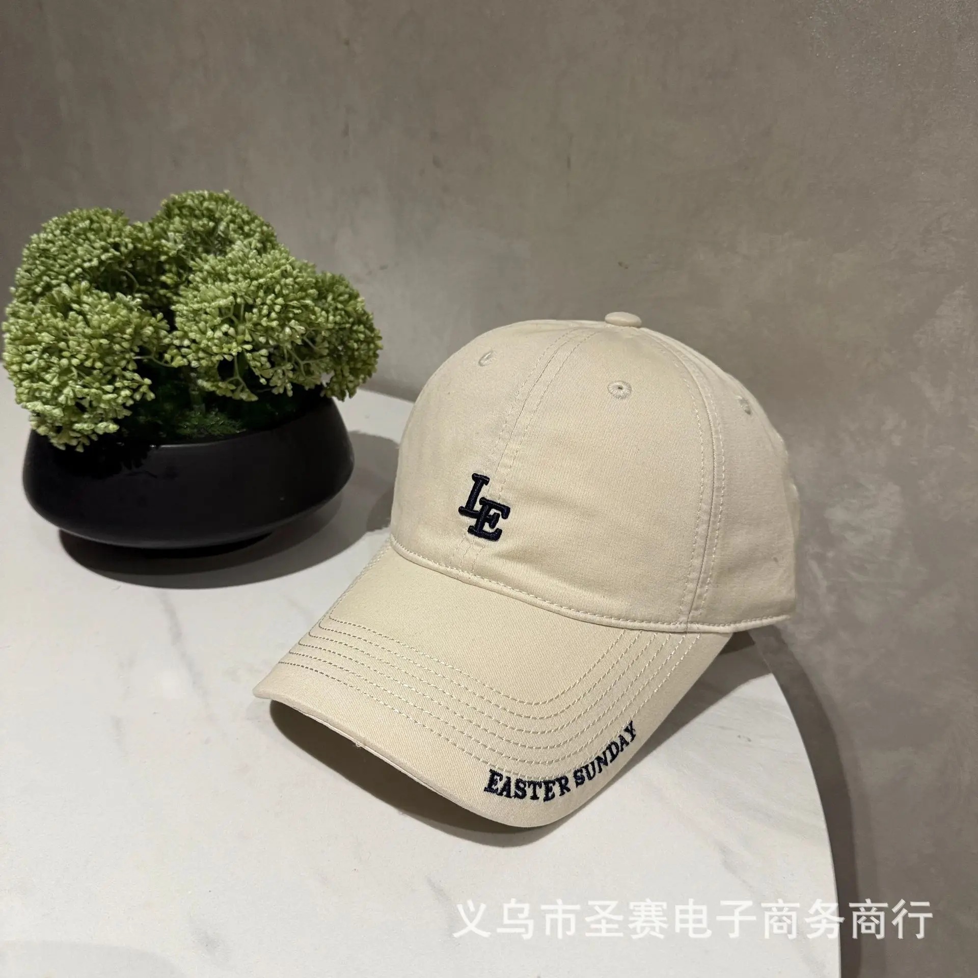 Women Baseball Cap Pink Grey Korean Style Casual Sunshade Cap - Image 3