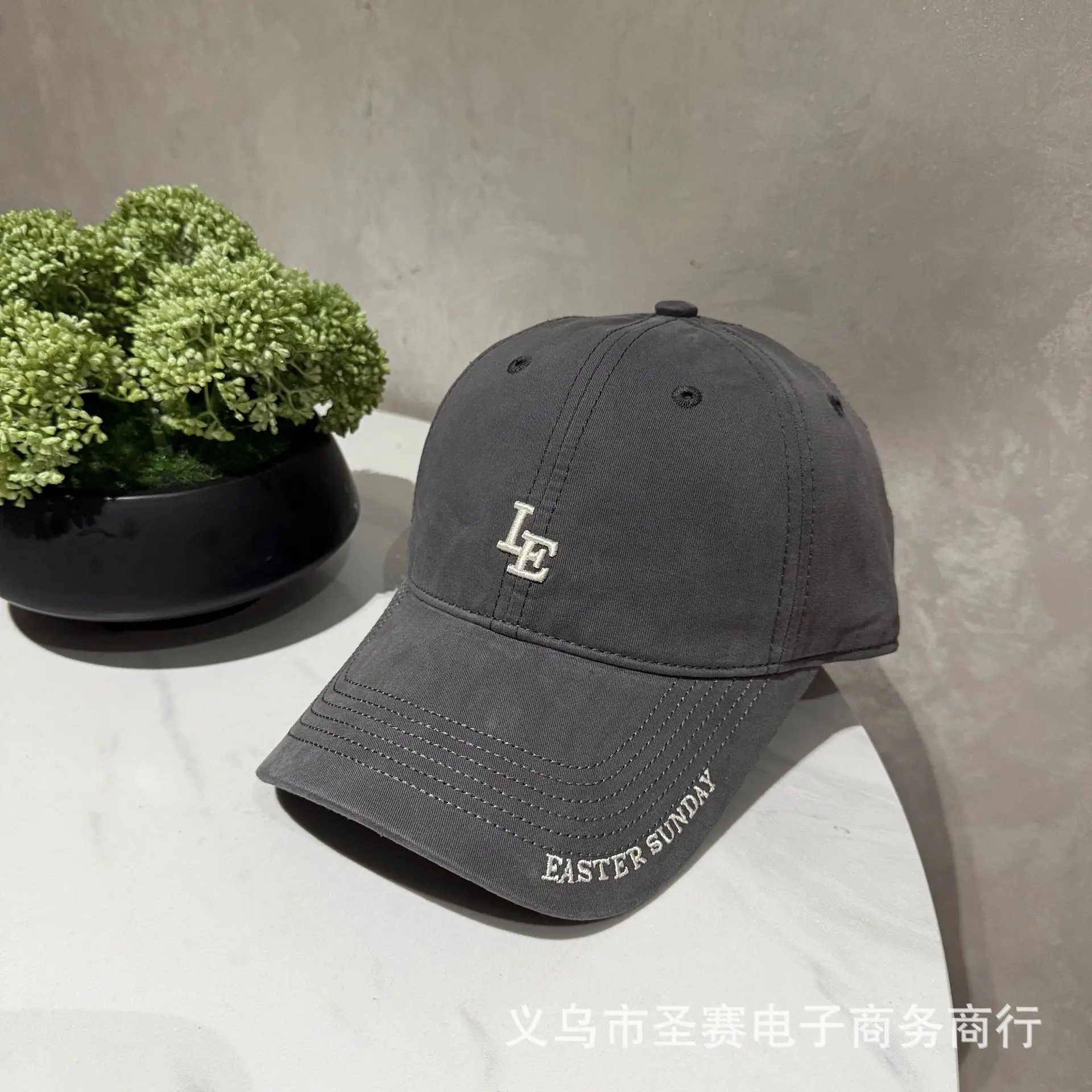 Women Baseball Cap Pink Grey Korean Style Casual Sunshade Cap - Image 5