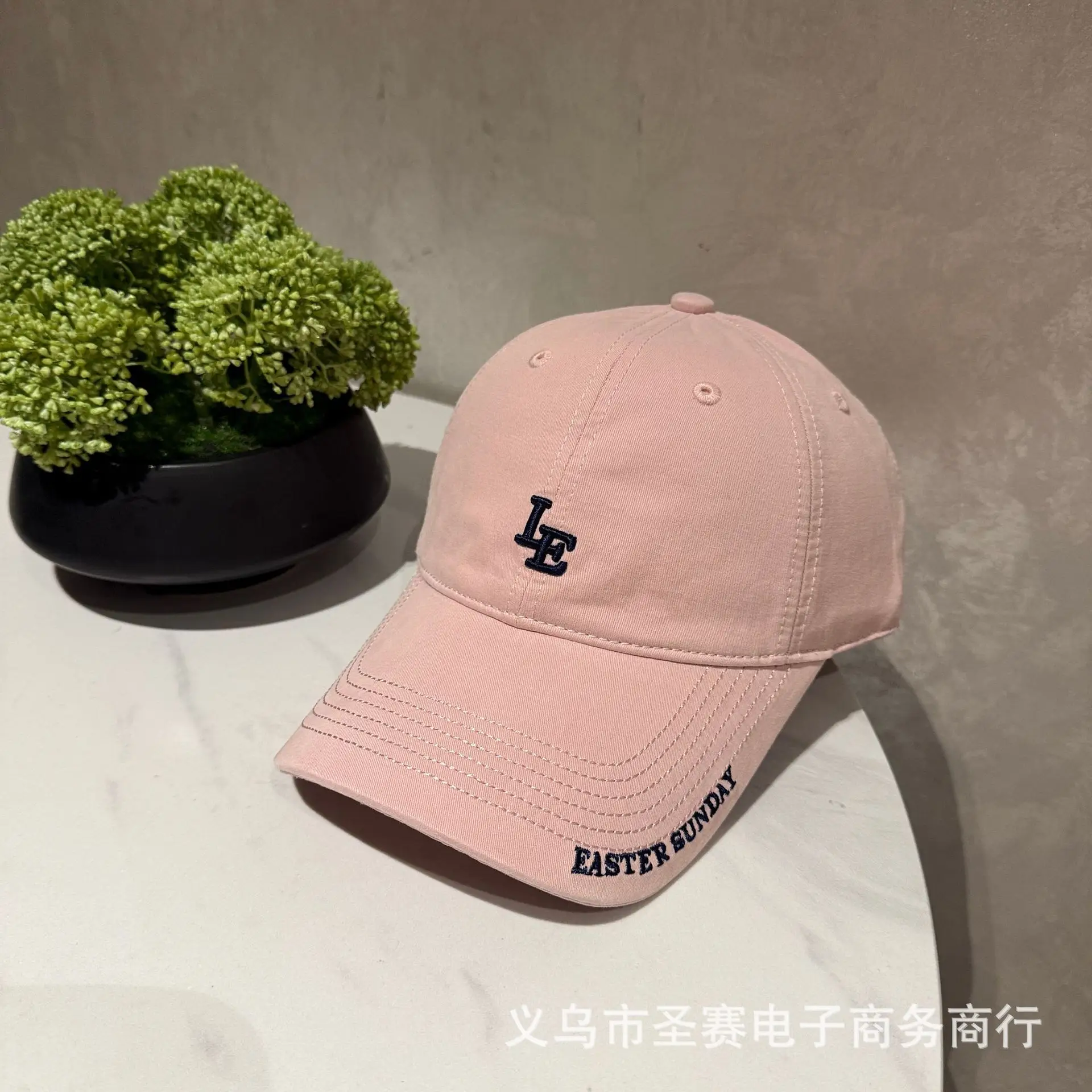 Women Baseball Cap Pink Grey Korean Style Casual Sunshade Cap - Image 7