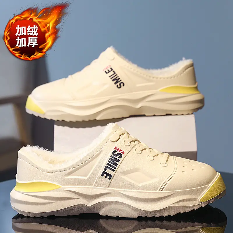 Waterproof cotton shoes men's cross-border new cotton slippers bag heel winter indoor home drooping feeling fleece-lined warm slippers - Image 2
