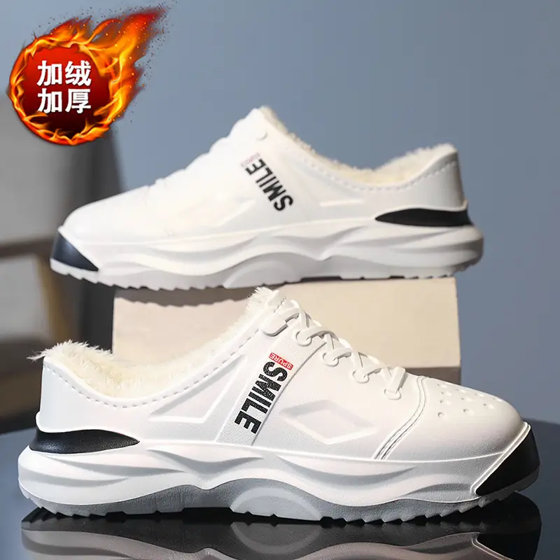 Waterproof cotton shoes men's cross-border new cotton slippers bag heel winter indoor home drooping feeling fleece-lined warm slippers - Image 3