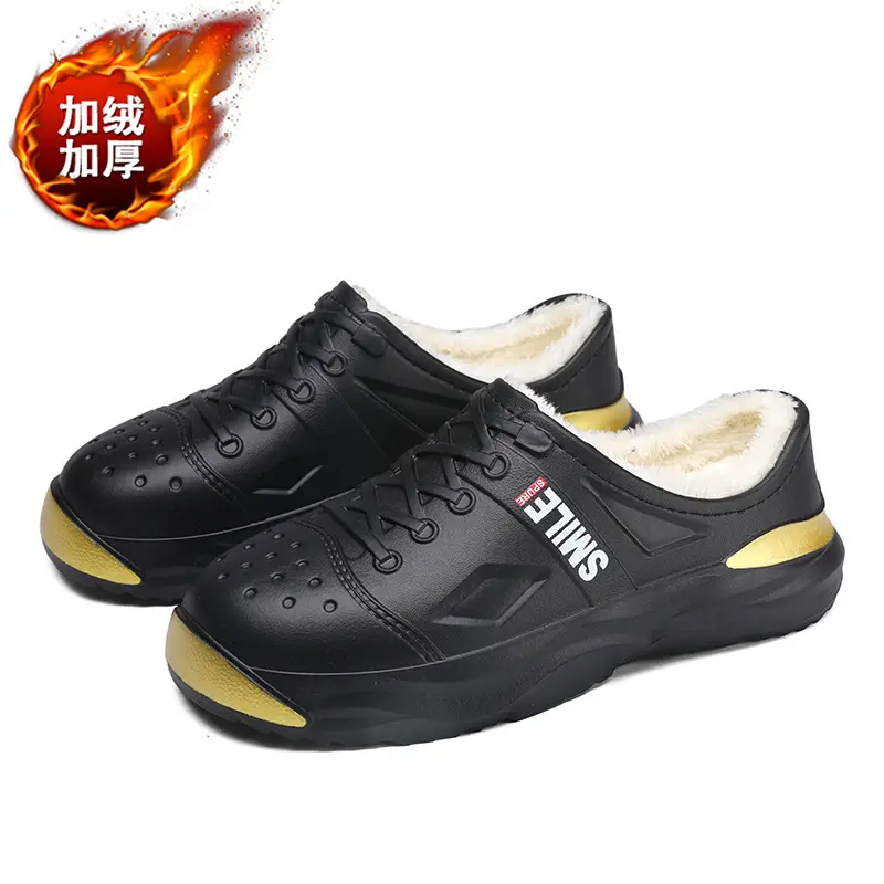 Waterproof cotton shoes men's cross-border new cotton slippers bag heel winter indoor home drooping feeling fleece-lined warm slippers - Image 5