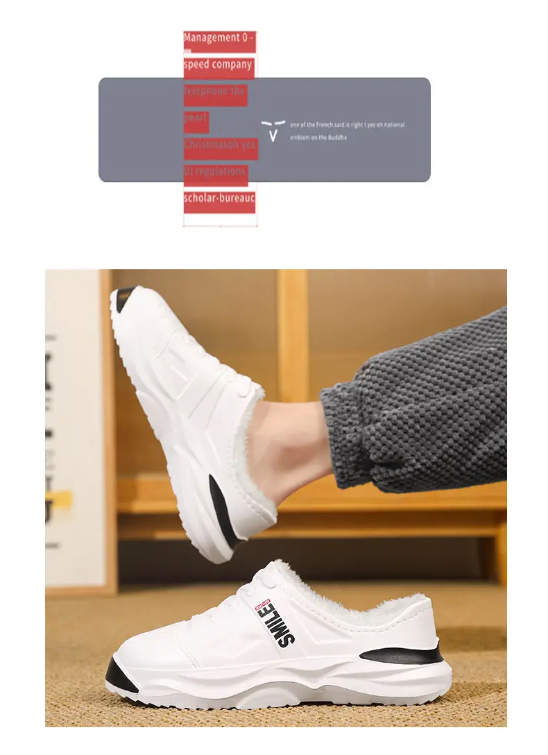 Waterproof cotton shoes men's cross-border new cotton slippers bag heel winter indoor home drooping feeling fleece-lined warm slippers — feature 10