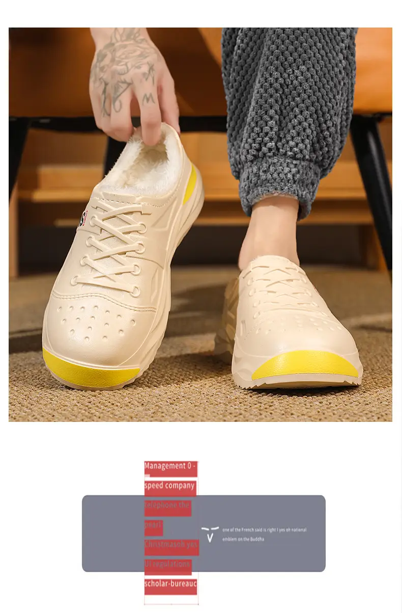Waterproof cotton shoes men's cross-border new cotton slippers bag heel winter indoor home drooping feeling fleece-lined warm slippers — feature 12