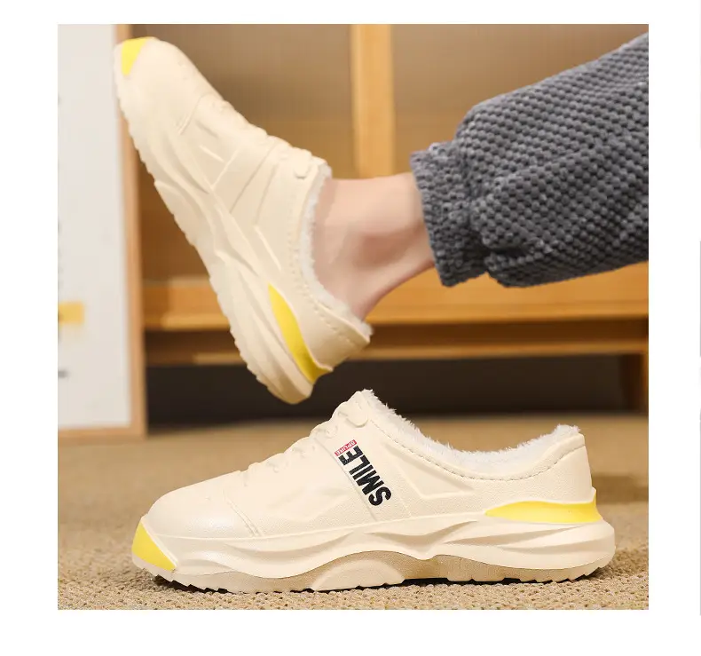 Waterproof cotton shoes men's cross-border new cotton slippers bag heel winter indoor home drooping feeling fleece-lined warm slippers — feature 13