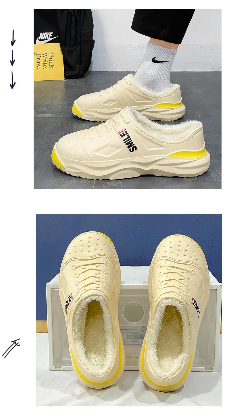 Waterproof cotton shoes men's cross-border new cotton slippers bag heel winter indoor home drooping feeling fleece-lined warm slippers — feature 14