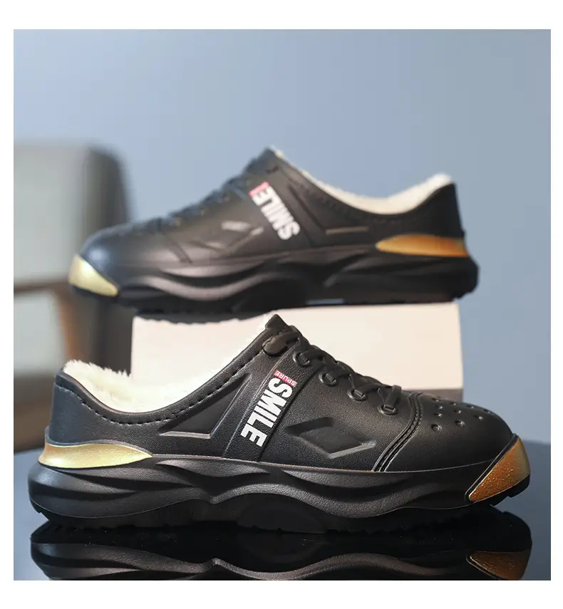 Waterproof cotton shoes men's cross-border new cotton slippers bag heel winter indoor home drooping feeling fleece-lined warm slippers — feature 17
