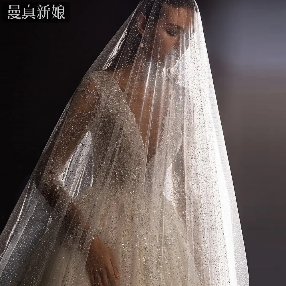 Shiny Starry Sky Mesh Veil for Wedding Photo Props - Image 4