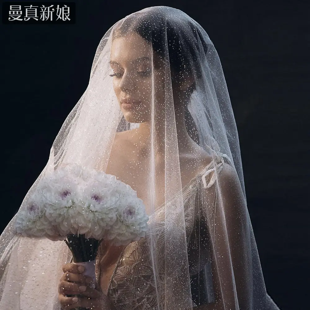 Shiny Starry Sky Mesh Veil for Wedding Photo Props - Image 5