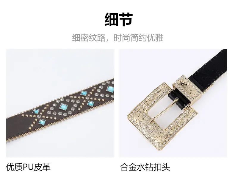 New European Rhinestone Cross Belt for Women — feature 6