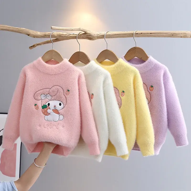Pink Plush Crewneck Sweater for Girls Baby Girls Winter — feature 14