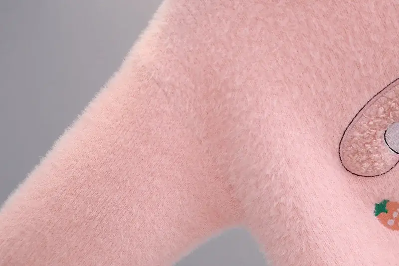 Pink Plush Crewneck Sweater for Girls Baby Girls Winter — feature 5